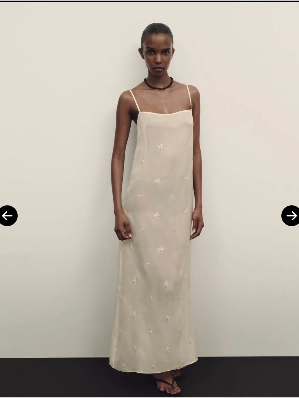 Reformation Cream Beaded Slip Maxi Dress